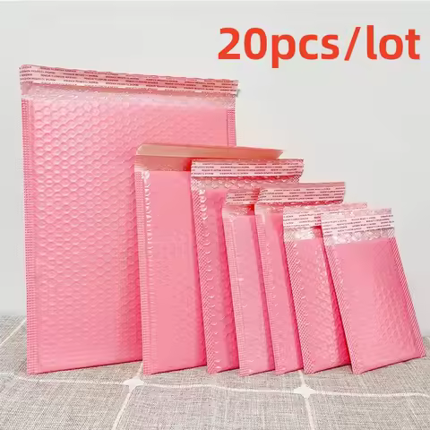 20pcs Bubble Mailers Pink Poly Bubble Mailer Self Seal Padded Envelopes Gift Bags Black/blue packagi