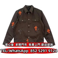 €全港♻️：橘色皮革十字貼布襯衫外套 克羅心 鉻心 Chrome Hearts 首飾 金飾 銀飾銀器 牛仔褲 T恤 皮衣 衛衣 外套 手袋 銀包 背包 皮帶 錶鍊 鑰匙扣 煙盒 火機 戒指 耳環 手鏈