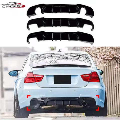 MP Style Rear Bumper Diffuser For BMW 3 Series E90 E91 320i 320d 325d 330d 335i 2005-2012 4-Door M-S