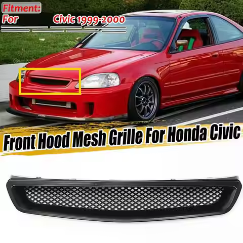 Car Front Hood Mesh Bumper Racing Grille For Honda For Honda Civic EK CX DX EX HX LX Type R 1999-200