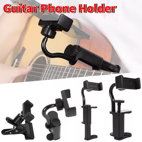 Guitar Phone Holder Hands-Free Adjustable Phone Support Multi-Purpose Guitar Stand Holder for Microp