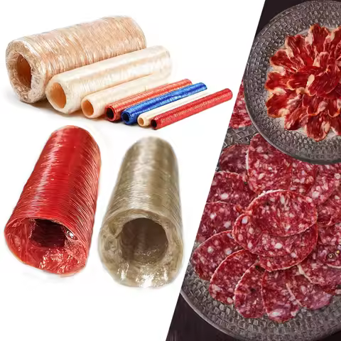9M-13M Cellulose Sausage Casing Diameter 12-56mm Sausage Casing Meat Filling Tool Vegan Sausages Cas