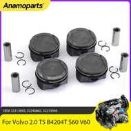 Engine Parts Pistons With Rings Set Fit 2.0 L T B4204T T4 T5 L4 Gas For Volvo S60 S90 V60 V90 XC60 X