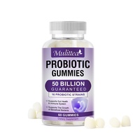 Mulittea Probiotic Gummies 50 Billion Guaranteed 16 Probiotic Strains Supports Gut Health &amp; Immune System, Supports The Growth Of Beneficial Bacteria