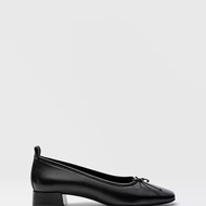 Massimo Dutti Womens Shoes 2024 New Leather Shallow Bow Shoes Low Heel Loafers Ballet Shoes Genuine