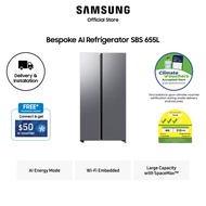[Climate Voucher Eligible] Samsung RS70F65Q3TSS SBS - AI Energy Mode Bespoke Refrigerator, 655L