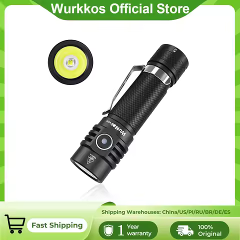 Wurkkos WK03 LED Flashlight 18650 Torch 1800LM ATR Luminus SST40 Rechargeable USB C Light IP68 Water