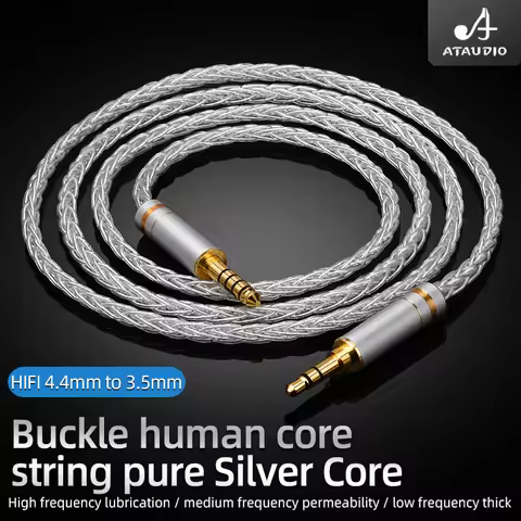 HIFI 4.4mm Balanced to 3.5mm Audio cable Pure Silver 4.4 to 3.5 Aux Upgrade Cable For WM1A/1Z PHA-1A