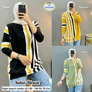 PREMIUM STYLISH ATASAN WANITA!! Blouse rajut import jumbo LD 140 salur