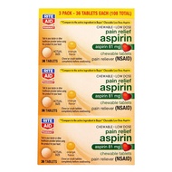 Rite Aid Low Dose 81 mg Aspirin, Chewable Tablets, Orange Flavor, 3 Bottles, 36 Count Each (108 Coun