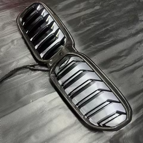 G30 LCI Grille Real Carbon Fiber Framed Grill for 2021-2023 BMW 5 Series Sedan G31 Estate 528i 530i 