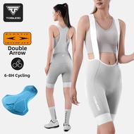TOSUOD | Arrows Padded Suspender Cycling Shorts Female