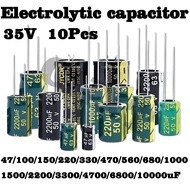 5~10pcs 35V 47UF 100UF 150UF 220UF 330UF 470UF 560UF 680UF 1000UF 1500UF 2200UF 3300UF 4700UF 6800UF