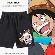 100% Cotton Children's Shorts One Piece Luffy Liberation Warrior Casual Pants Pants Anime Merchandis