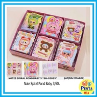 ! (1Pcs) Spiral Pond BabyNotes A7, notes, notebook Ring, notebook