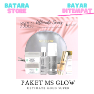 PAKET ULTIMATE GOLD SUPER - Paket MSGLOW ultimate Series + MS GLOW Serum Gold untuk wajah flek hitam