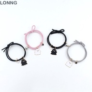 LONNG 2pcs Magnetic Couple Bracelet, Casual Magnetic Cute Ghost Face Twine Bracelet,  Couple Style G