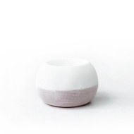 (預購) 莫蘭迪粉系列 | 圓潤造型雙色水泥盆器 小肥圓