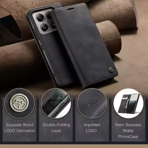 Portable Magnetic Retro Leather Flip Cards Wallet Case For Xiaomi 15T Pro 14T 13T POCO M7 Pro X7 F7