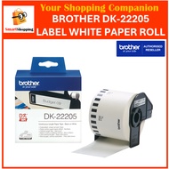 Genuine Brother DK-22205 Continuous Paper Label Roll Black on White 62mm wide For QL-820NWB QL-700 Q