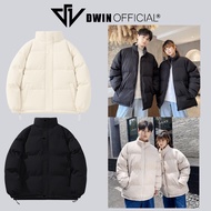 DWIN local brand men's and women's pufferJacket, oversize form, unisex high collar, thick cotton cei