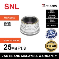 7artisans 25mm F1.8 Lens Silver Color