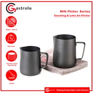 Barista Black Milk Pitcher – 350ml & 600ml Espresso Milk Jug | Steaming & Latte Art Pitcher