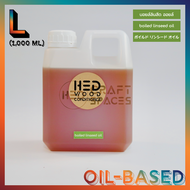 HED Boiled Linseed Oil (L) 1000ml (เฮ็ด บยยล์ลินสีดออยล์) ขนาดใหญ่ 1000 มล. น้ำมันรักษาเนื้อไม้สูตรพ