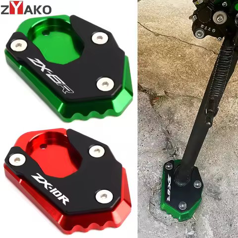 For Kawasaki ZX6R ZX-6R 2025 ZX10R ZX 10R 2007-2025 2024 CNC Motorcycle Foot Side Stand Kickstand En