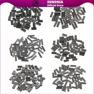 SONONIA 50 x Mini Copper High Strength Double Barrel Crimp Sleeves Tube Fiish Connector Kit Sizes 0.