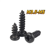 Iron Black Phillips Round Head Self-Tapping Screws Pan Head Pointed Tail Self-Tapping Wooden Screws 