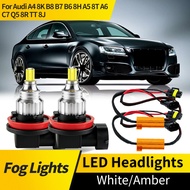 2PCS 1:1 Halogen Size LED Headlight Fog Light DRL Bulbs H11 H8 for Car Lights For Audi A4 8K B8 B7 B