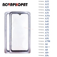 Novaphopat Covered On Front Digitizer LCD Sensor Black Glass Panel For Samsung Galaxy A11 A12  A21 A21s A31 A31s A41 A51 A71 A91 M10 M10s  M20 M21 M30 M30s M31 M40 Touch Screen Glass lens With OCA ( Not Protector Film )