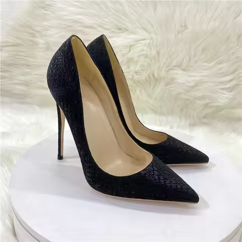 NEW styles snake skin pattern women pumps 12CM pointy thin heel shallow mouth single shoes office so