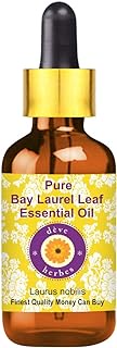 Deve Herbes Bay Laurel Leaf Essential Oil (Laurus Nobilis) with Glass Dropper 100% Natural Therapeutic Grade Steam Distilled for Personal Care, 15 ml