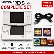 Nintendo DS Original Console White Bundle Tested Working 5 Games USB Charger Japan