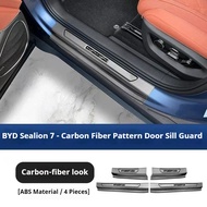 For BYD Sealion 7 Carbon Fiber Tread Rocker Plate Guard Door Sill Rear Guard Protective Decorative W