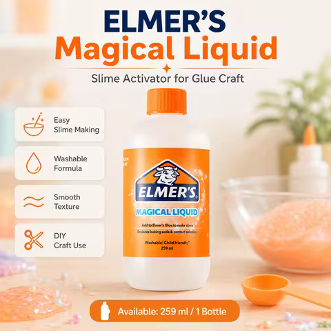 ELMER'S Magical Liquid Slime Activator Washable Clear Mixing Solution For DIY Slime Making Kids Scho