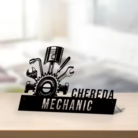 Custom Mechanic Desk Name Plate, Mechanic Metal Nameplate For Desk, Desk Nameplate, Mechanic Office 