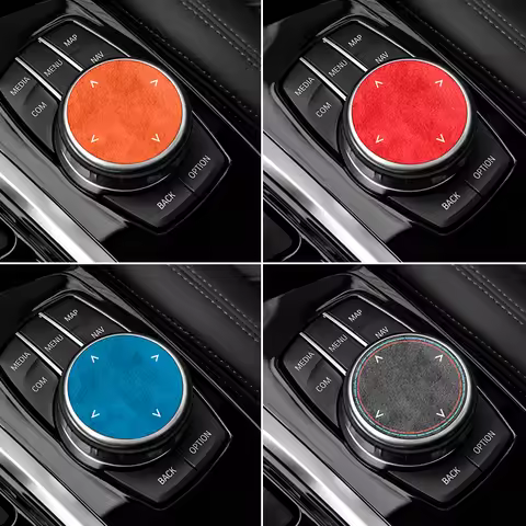 For BMW 1/3/4/5/7 Series/3GT/5GT/i3/X3/X4/X5/X6 Top Suede Handbrake Button Sticker Anti-Scratch Car 