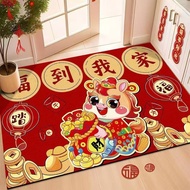 2026Year of the Horse New Year Cartoon Festive Doormat Entrance Carpet Entrance Hall Bathroom Crysta