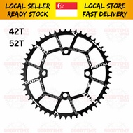 MOTSUV 104BCD Narrow Wide Chainring 42T 52T Round Chainring 4 Chainring Bolt Holes Single Chainring 