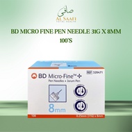 BD Micro Fine Pen Needle 31G x 8mm  100's