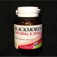 Blackmores Natural E 250iu BPOM Kalbe 50 Caps - Skin Health, Antioxidant &amp; Cholesterol Supplements