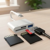 iPhone 3-in-1 Dock Hub: USB 3.0, HDMI ,VGA ,  Hab 3-dalam-1 Dock iPhone: USB 3.0, Output HDMI, VGA d