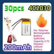 For 402030 Polymer Rechargeable Battery 200mAh Sufficient Capacity 3.7V Polymer Lithium Battery 30pc