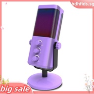 USB Gaming Microphone RGB Condenser Mic with Noise Cancellation Monitoring for Streaming/Recording/A