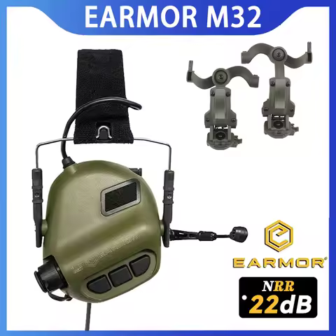 Opsmen EARMOR Tactical Headset M32 MOD4 Active Shooter Over-Ear Helmet Mount Headset with Free Helme