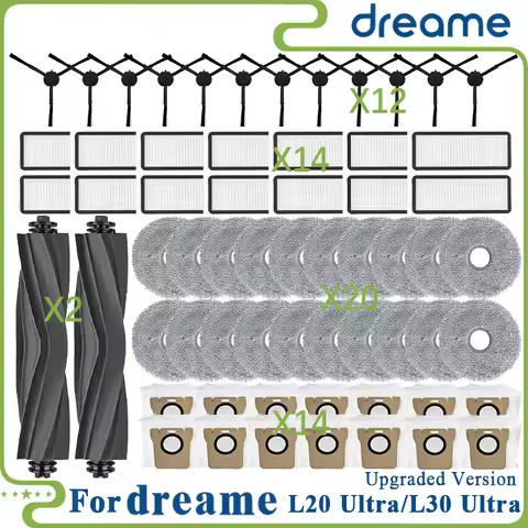 Dreame L20 Ultra/L20 Ultra Complete RLX41CE / L30 Ultra Parts Main Roller Side Brush Hepa Filter Mop
