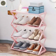 4 layer X-shaped Shoe Rack Organizer Plastic Shelf Stand Space Saver Rack Organizers For Home